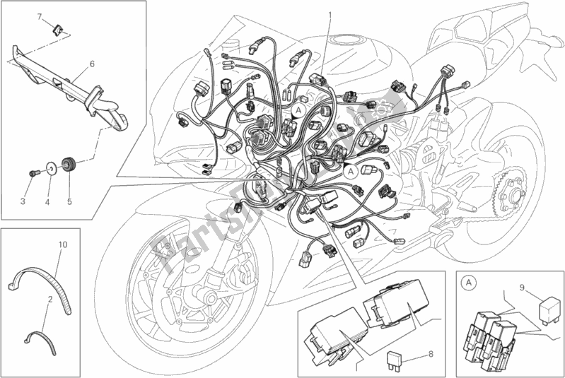 Wszystkie części do Wi? Zka Przewodów Ducati Superbike 1199 Panigale R 2013